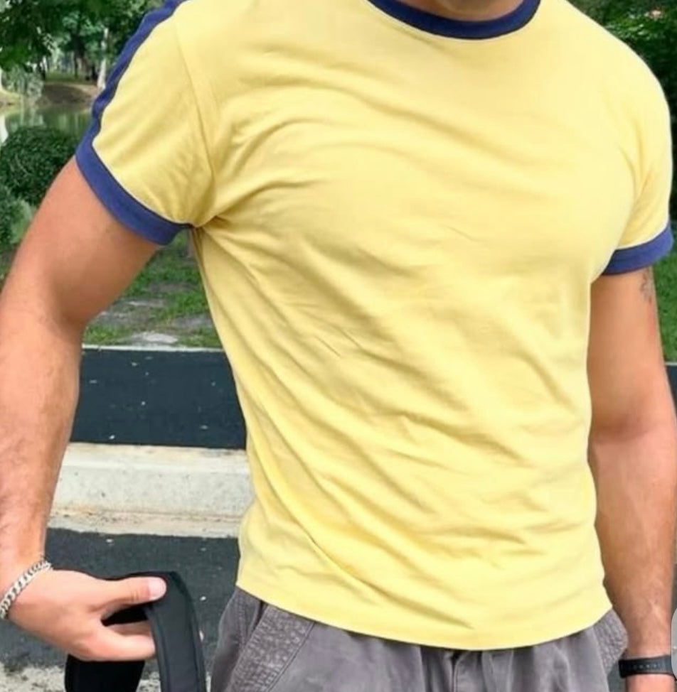 Yellow ringer tee