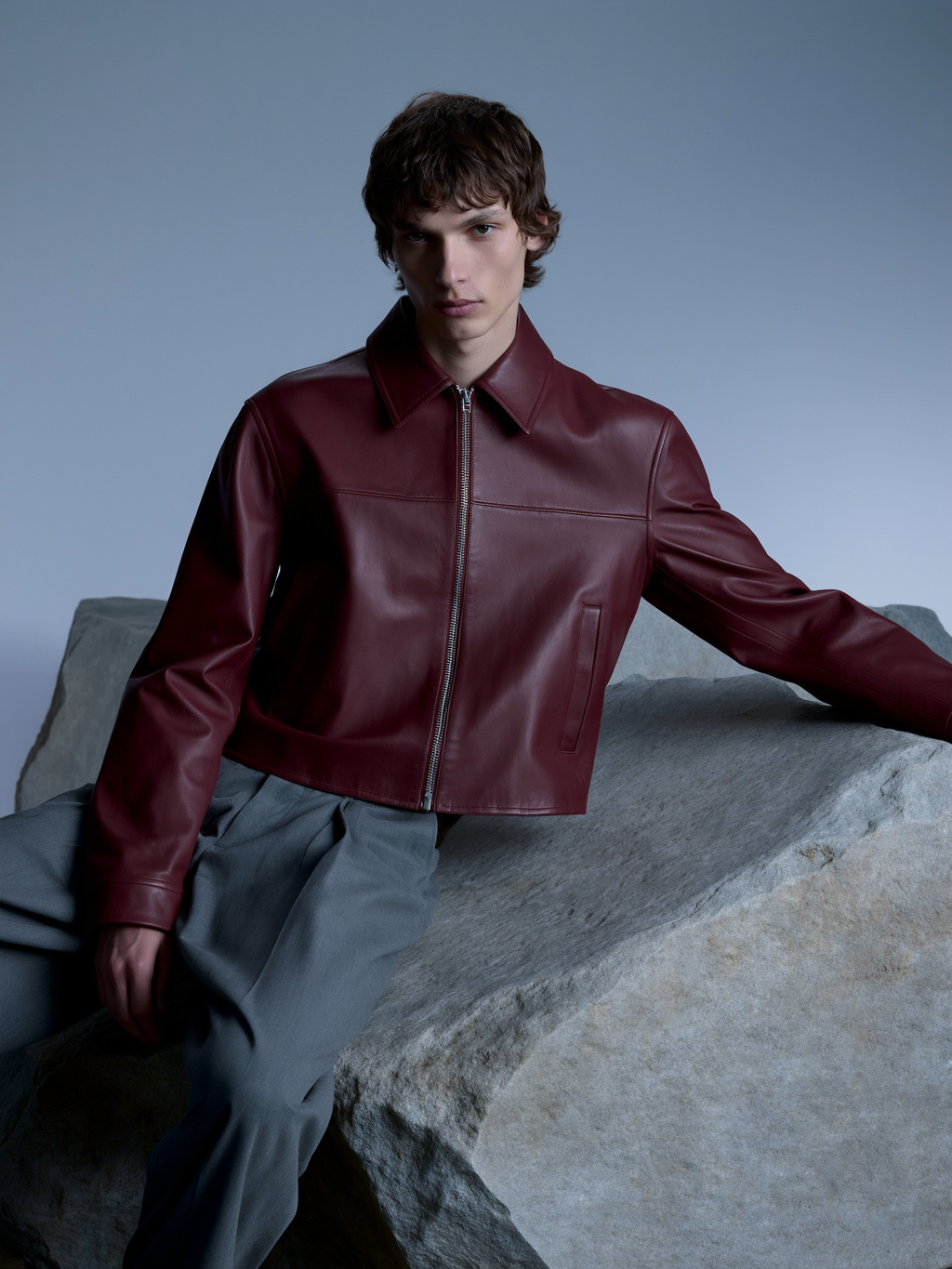 Burgundy leather jacket