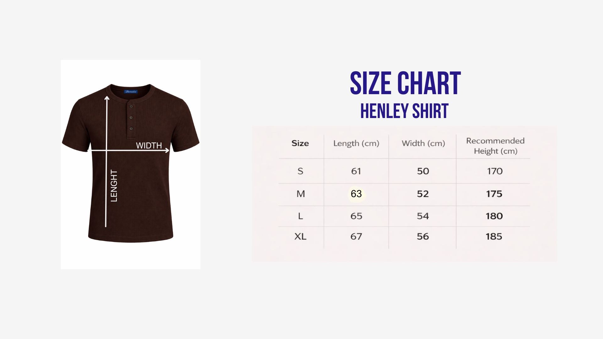 short sleeve Brown Henley shirt