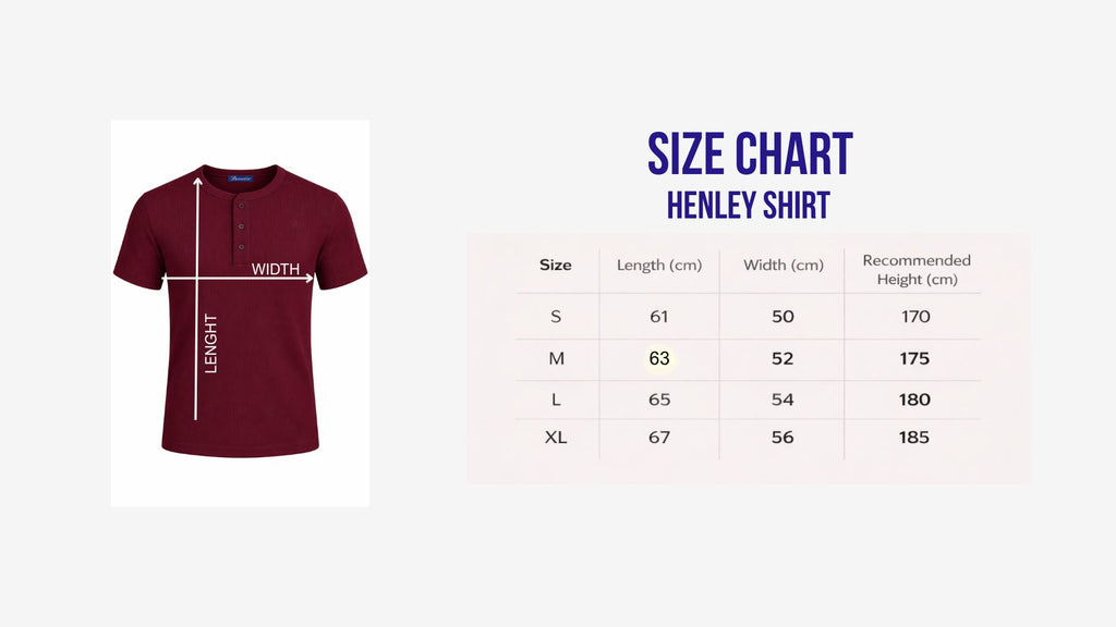 short sleeve Burgundy Henley shirt