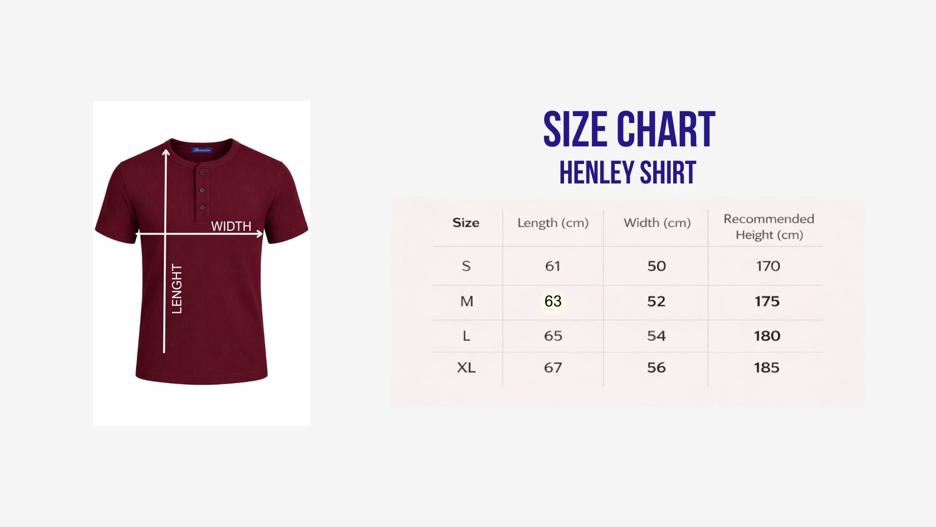 short sleeve Burgundy Henley shirt