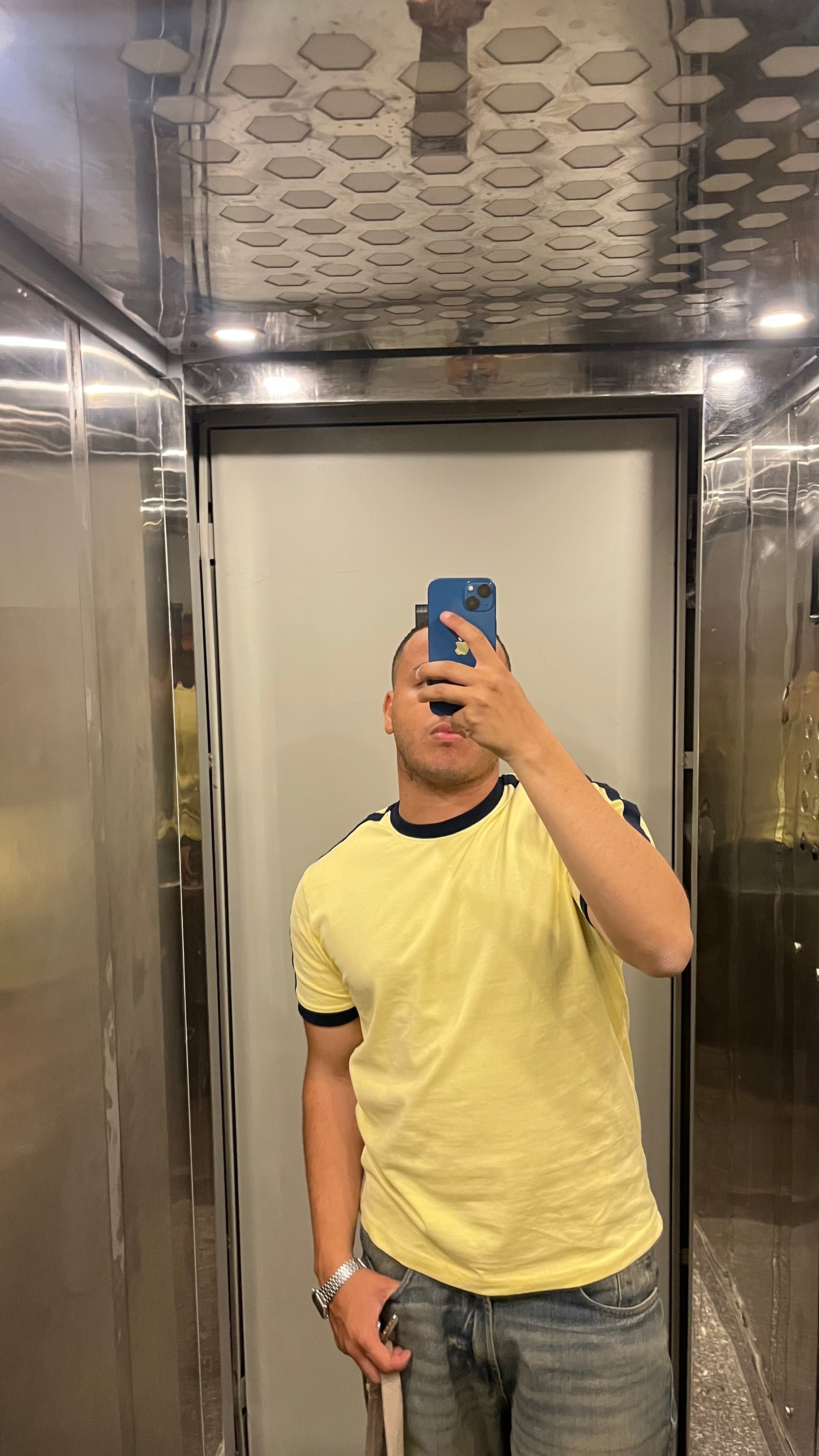 Yellow ringer tee