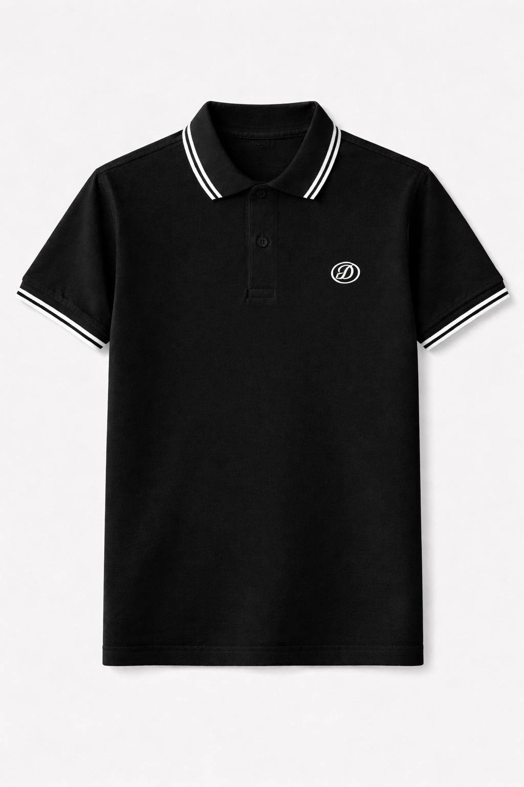 Black polo shirt