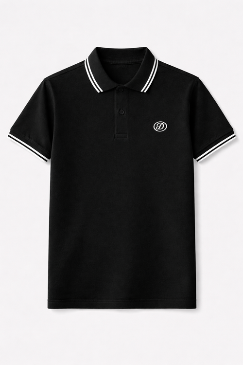 Black polo shirt