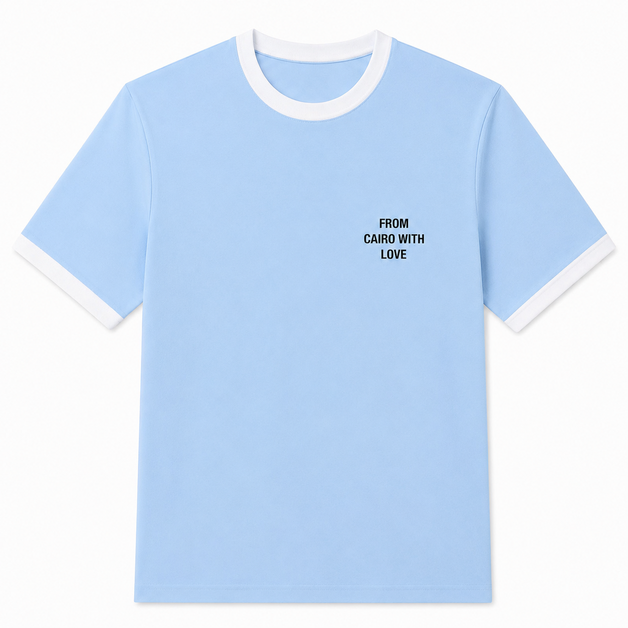 Baby blue ringer tee