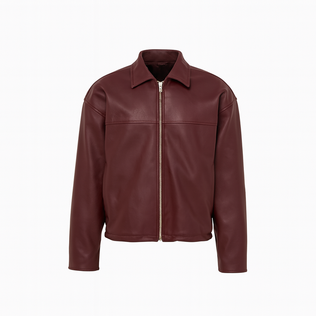 Burgundy leather jacket