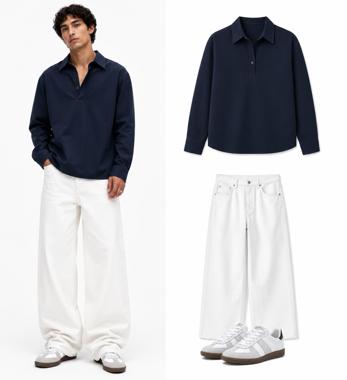 Navy quarter shirt