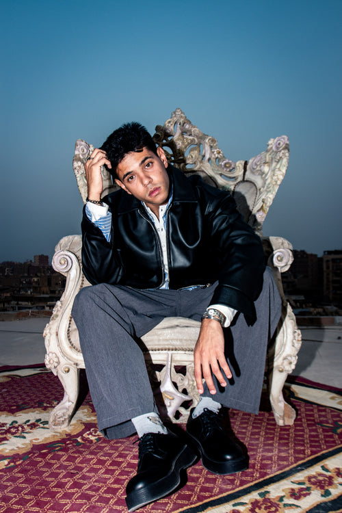 Black leather jacket